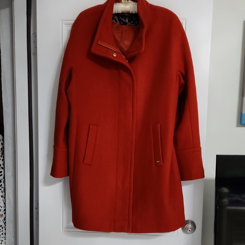 Ellen Tracy Vibrant Red Wool Coat - Picture 8 of 15